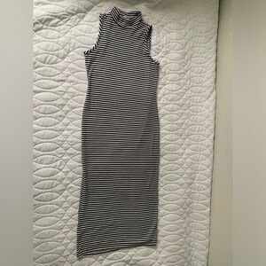 #26 Black & White striped ribbed tube dress.  Beetlejuice Beetlejuice Beetle...